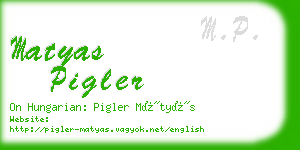 matyas pigler business card